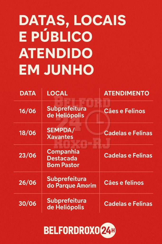 Castração Gratuita em Belford Roxo: Prefeitura Divulga Calendário de Junho para Cães e Gatos 1 inshot 20250614 1659014985100269890200748615